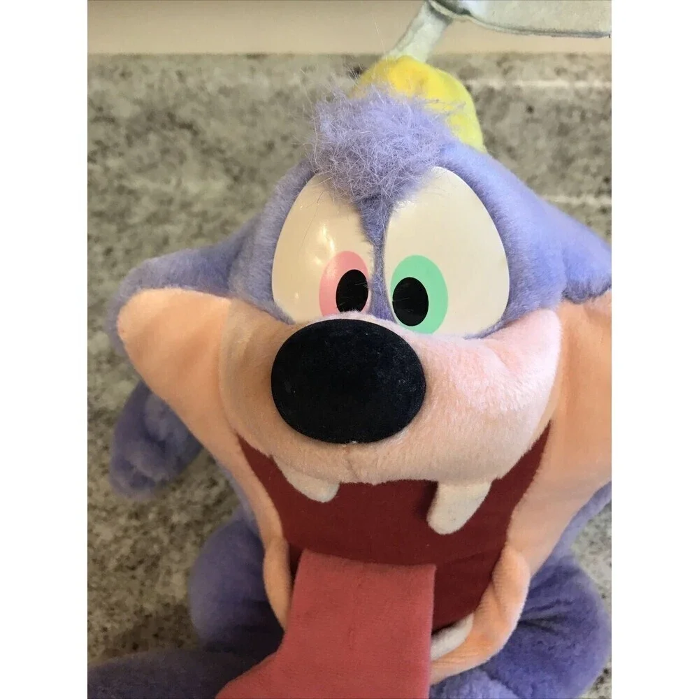 Taz Tasmanian Devil 10” Looney Tune Purple Plush Stuff Animal Caltoy 1995 Vtg